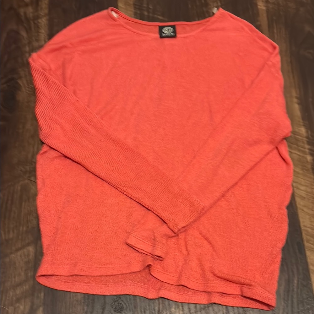 Bobeau Vibrant Coral Knit Top
